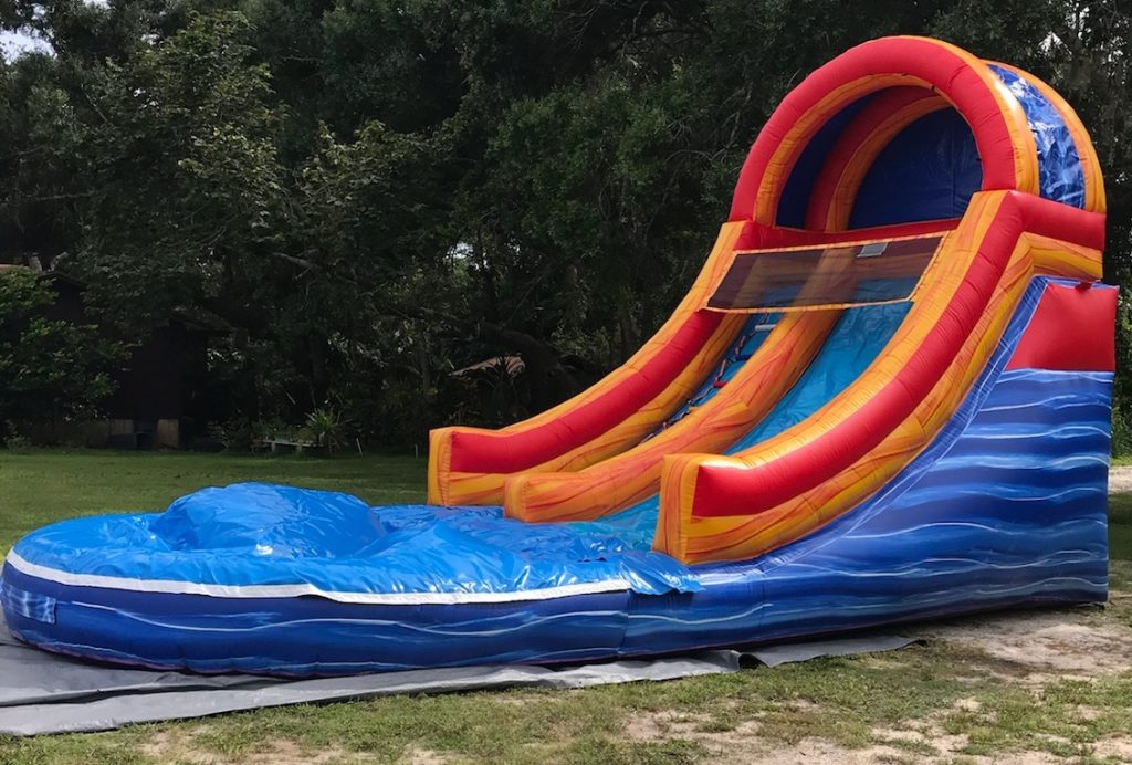 Blue Marble Water Slide Side View